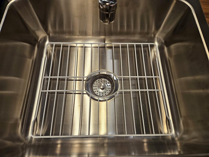 SOFINNI Sink Protectors for Kitchen Sink Bottom with White Coating Grate Insert Grid Sink Bowl Drying Rack Steel Small (10.5" x 12.5") - Image 1